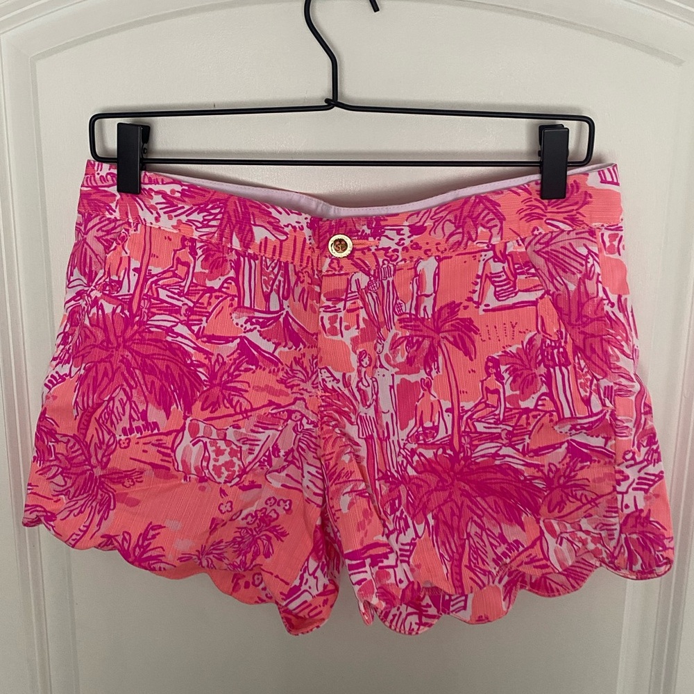 Lilly Pulitzer 5" Buttercup Low Rise Scallop Short Cheeky Melon Rule Breakers 2